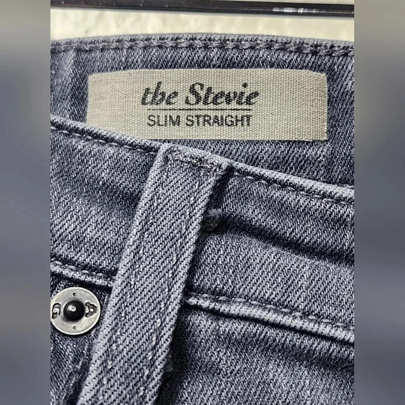 AG Women's Adriano Goldschmied The Stevie Slim Straight Grey Gray Jeans Sz 27R - Picture 2 of 11